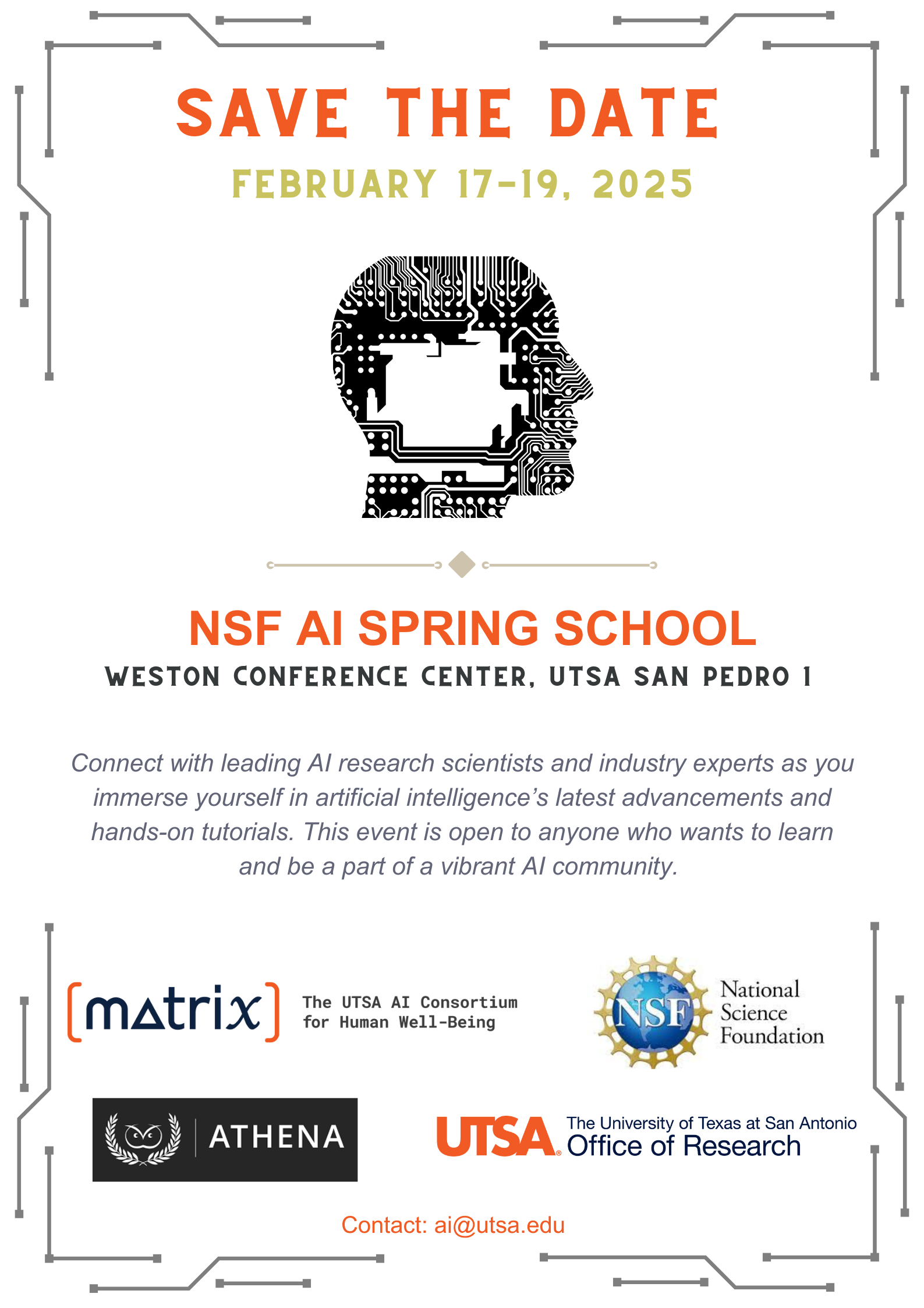 AI Spring School Save the Date Flyer