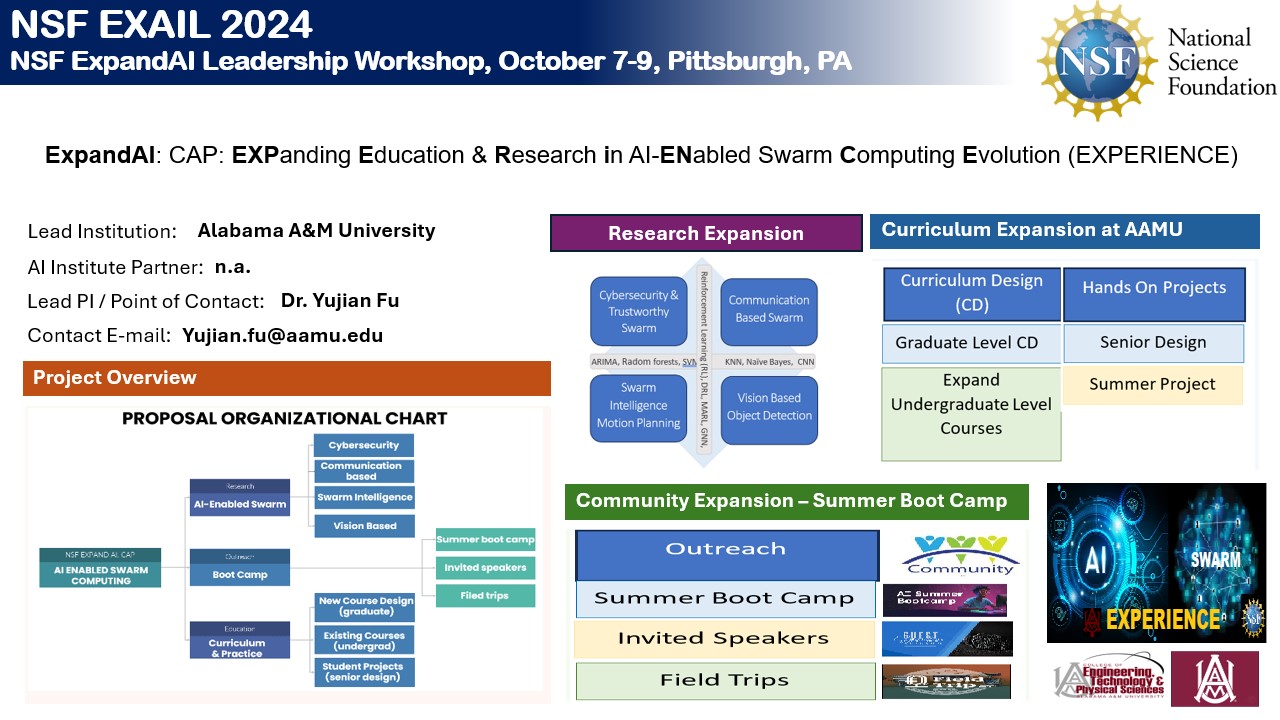 NSF EXAIL FLYER AAMU: Expanding Education & Research in AI-Enabled Swarm Computing Evolution