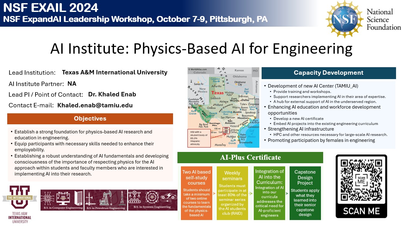 NSF EXAIL FLYER TAMIU: Physics-Based AI for Engineering