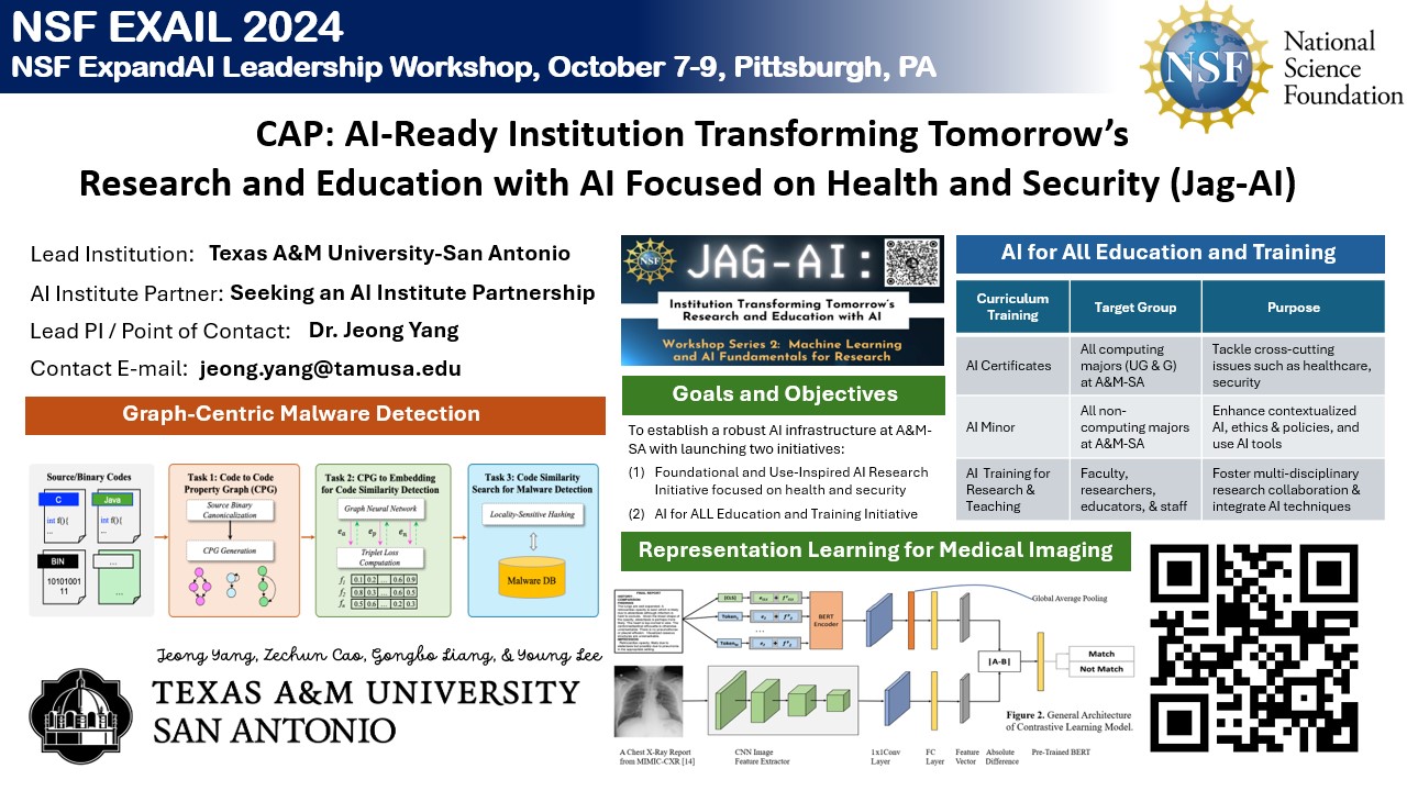 NSF EXAIL FLYER TAMUSA: AI-Ready Institution Transforming Tomorrow's Research and Education with AI Focused on Health and Security