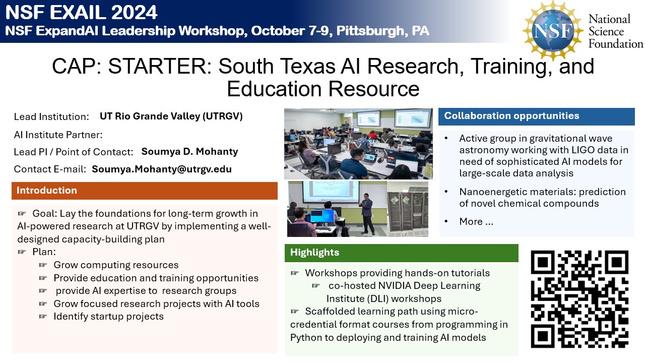 NSF EXAIL FLYER UTRGV-CAP: South Texas AI Research, Training, and Education Resource