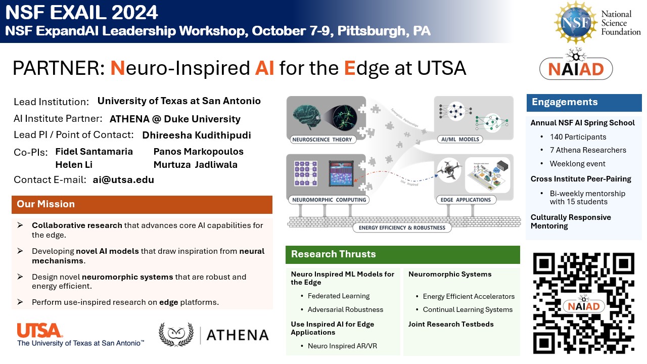 NSF EXAIL FLYER NAIAD: Neuro-Inspired AI for the Edge at UTSA